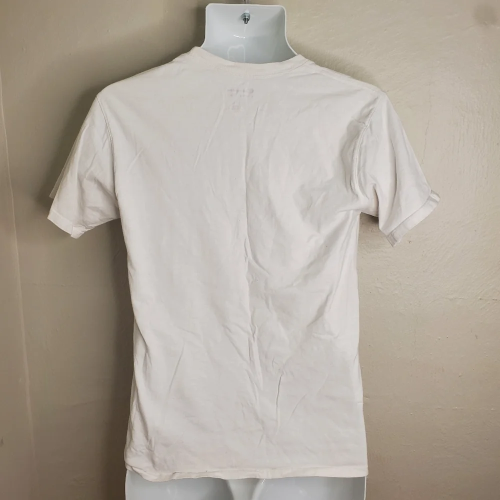 Champion Vertical Logo Short Sleeve T-Shirt White/Blue/Red Men's Small - Picture 8 of 8